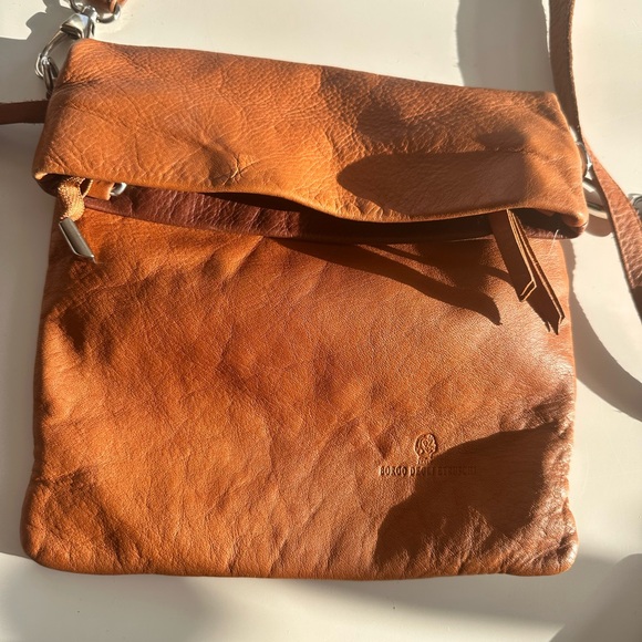 Borgo degle Etruschi Leather Crossbody Bag in Cognac Brown and chocolate brown - Picture 3 of 16